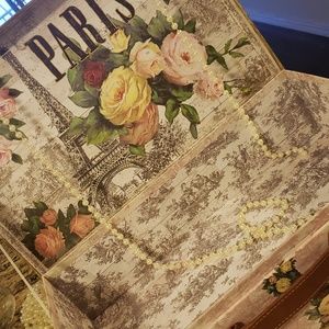 Paris keepsake decorative box shape of suitcase